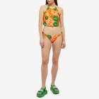 GANNI Women's String Bikini Briefs in Vibrant Orange