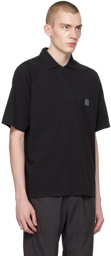 Stone Island Black Zip Polo