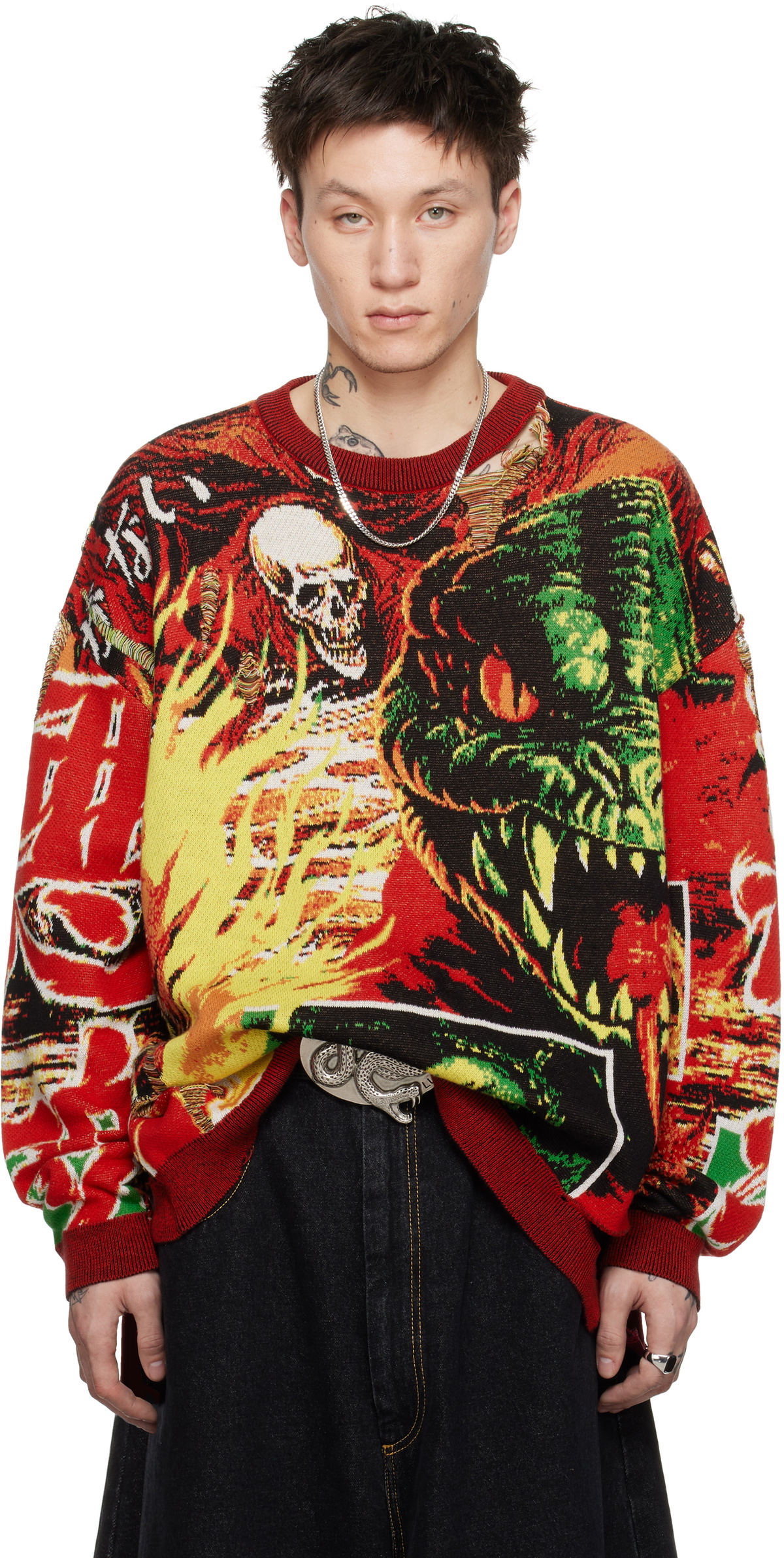 LU'U DAN Multicolor Misfit Jacquard Sweater
