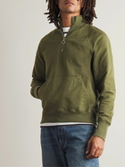 Drake's - Cotton-Jersey Half-Zip Sweatshirt - Green