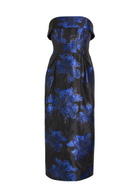 Rebecca Vallance Alexandra Floral-jacquard Woven Midi Dress Navy