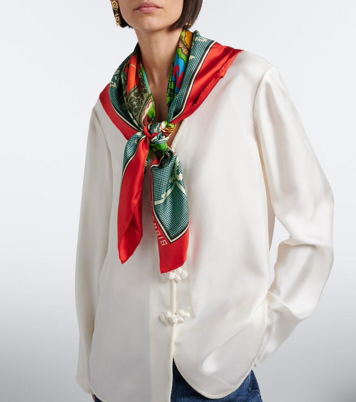 Alémais Ace printed silk scarf
