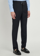 Slowear Drawstring Tapered-leg Wool Trousers Navy