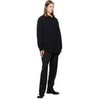 Simone Rocha Black Bow Stripe Rugby Polo