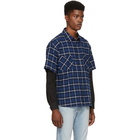 Adaptation Navy Plaid Double Shirt