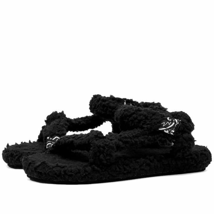 Photo: Arizona Love Women's Trekky Faux Fur Sandals in Black