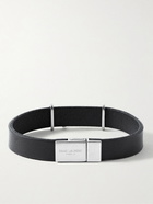 SAINT LAURENT - Opyum Leather and Silver-Tone Bracelet - Black