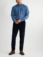 Caruso - Lyocell-Chambray Shirt - Blue