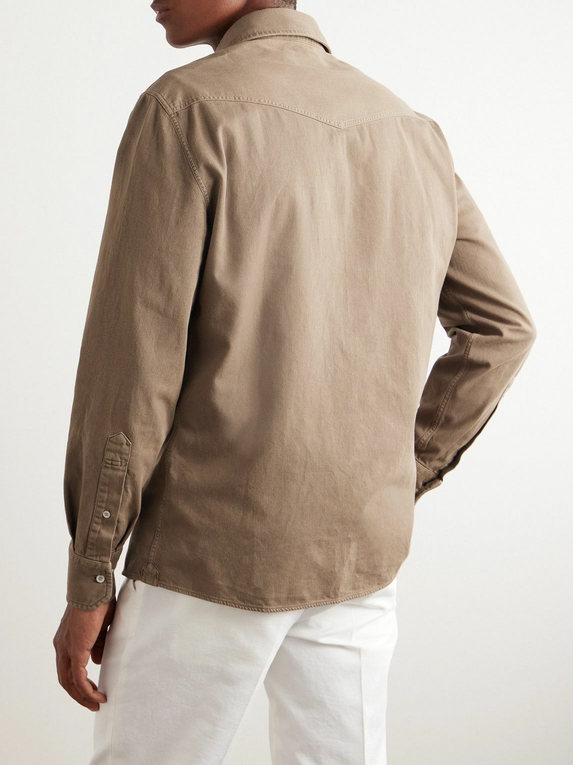 Brunello Cucinelli - Denim Western Shirt - Brown Brunello Cucinelli