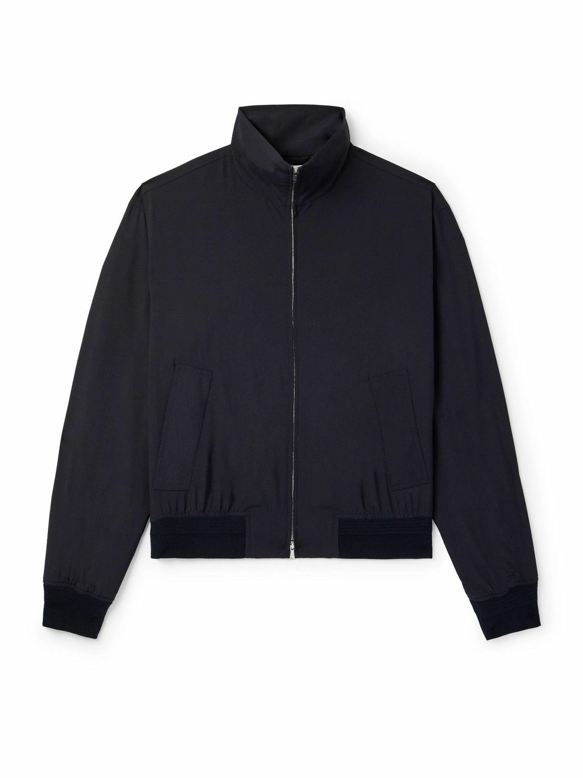 【BOTTEGA VENETA】ストライプウールジャケット Bottega Veneta® Men's Striped Wool Jacket in Black/dark blue