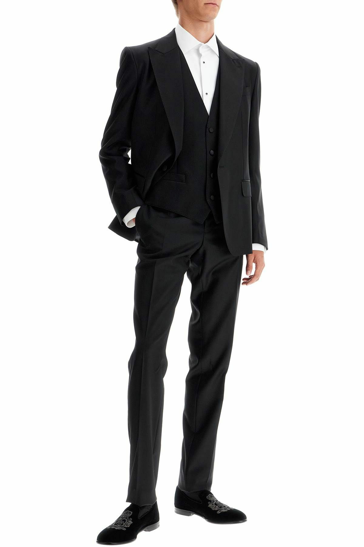 テーラードジャケット Dolce&Gabbana Wool And Silk Tuxedo Wool and silk Martini-fit tuxedo suit in Black for Men