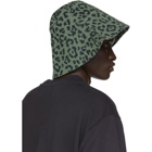 Vyner Articles Black and Green Leopard Chaos Print Bucket Hat