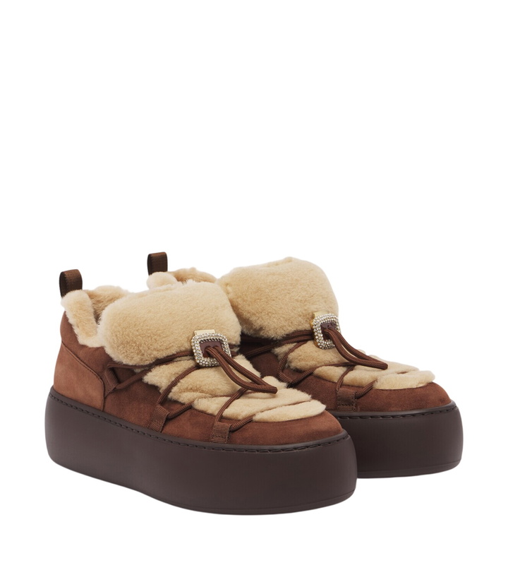 Photo: Roger Vivier Viv' Up shearling and suede sneakers