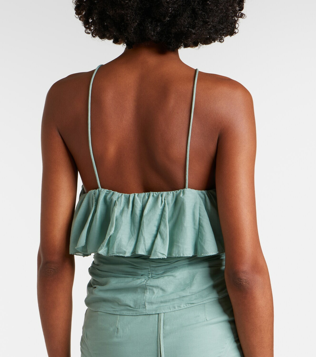 Marant Etoile Djimia halterneck cotton-blend voile top