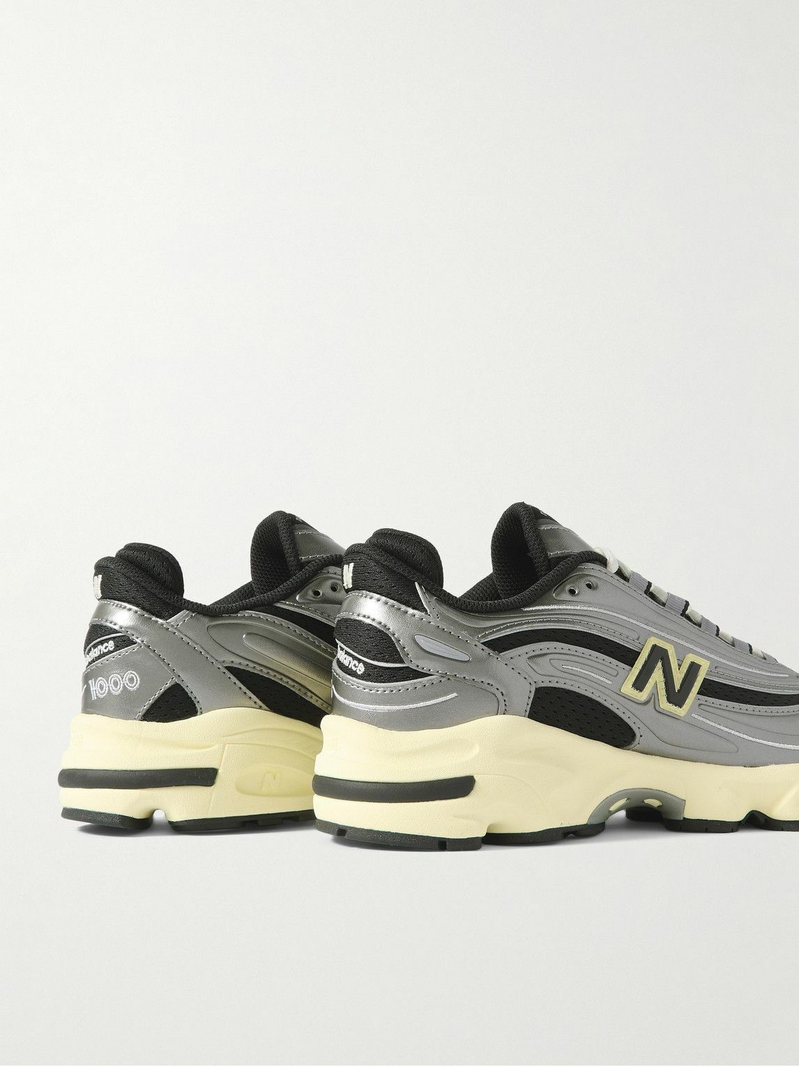 New Balance - 1000 SL Leather and Mesh Sneakers - Silver New