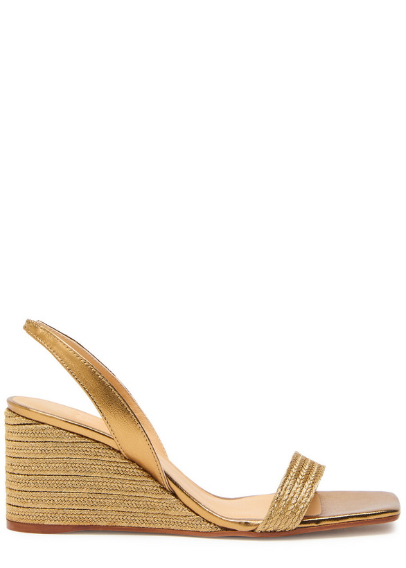 Photo: Castañer Barby Metallic Braided Wedge Espadrilles Gold