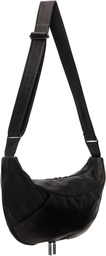 YOHJI YAMAMOTO Black Scratch Horse Leather Half Moon Shoulder Bag