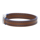 Marni Brown and Navy Leather Topstitching Bracelet