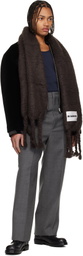 Jil Sander Brown Wide Wool Blend Scarf