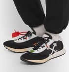 Off-White - Leather-Trimmed Shell and Suede Sneakers - Black