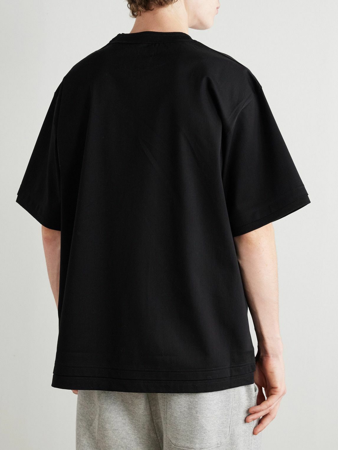 Sacai - Layered Cotton-Jersey T-Shirt - Black Sacai
