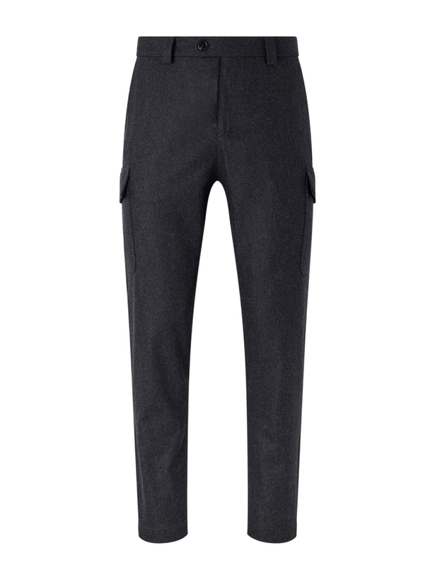Photo: Brunello Cucinelli - Tapered Virgin Wool Cargo Trousers - Gray