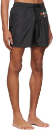 Moschino Black Polyester Swim Shorts