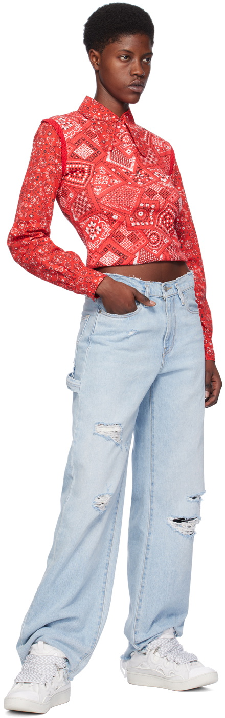 ERL Red Printed Polo