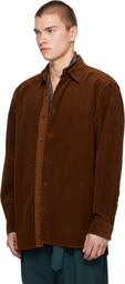 Dries Van Noten Brown Corduroy Shirt