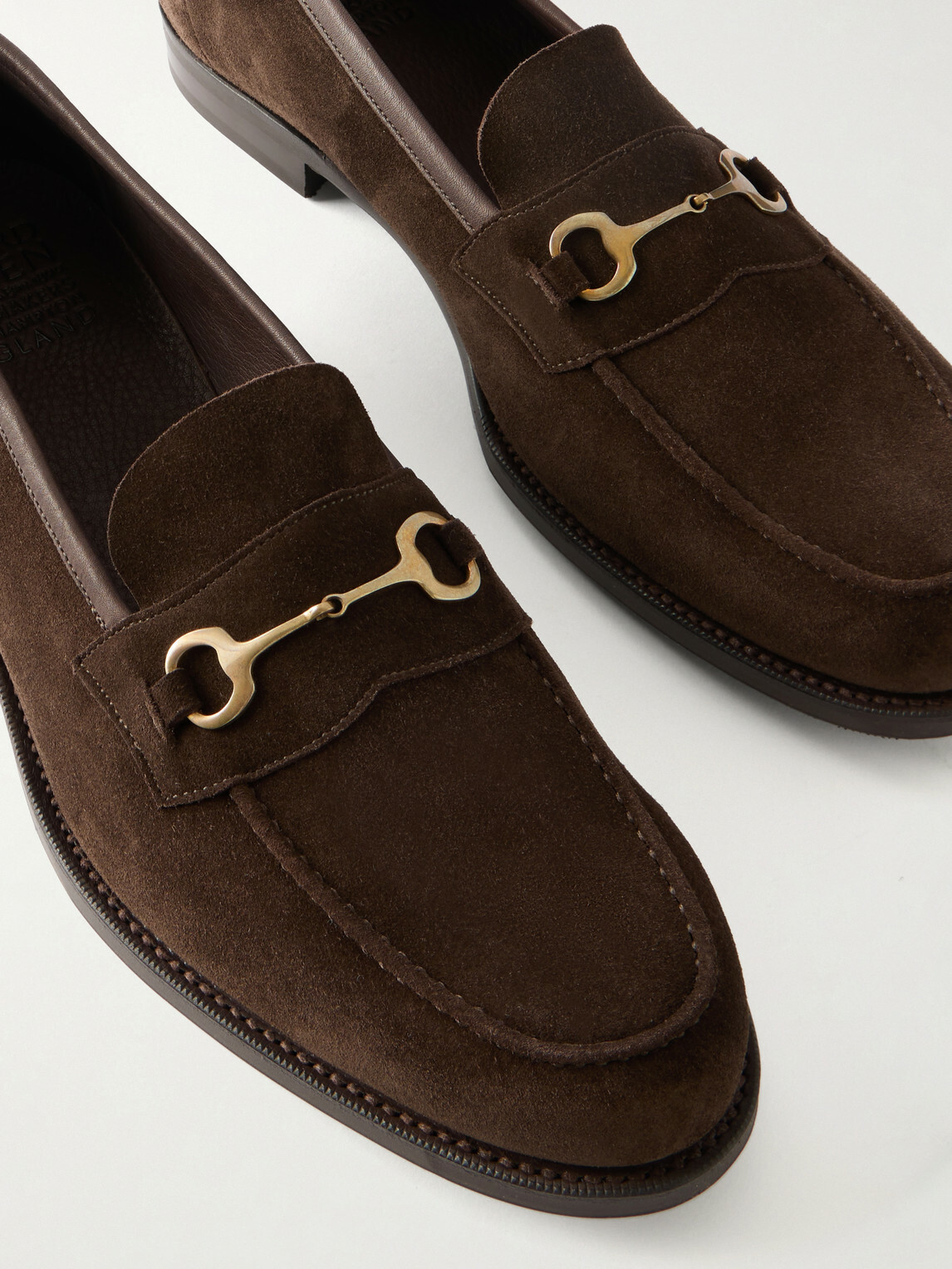 Edward Green - Putney Horsebit-Embellished Suede Loafers - Brown