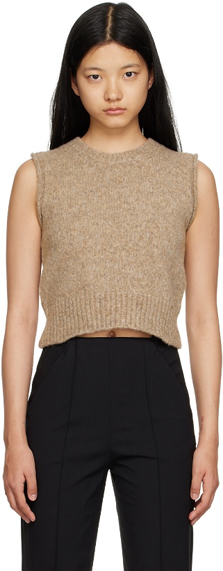 Photo: Helmut Lang Taupe Cropped Vest