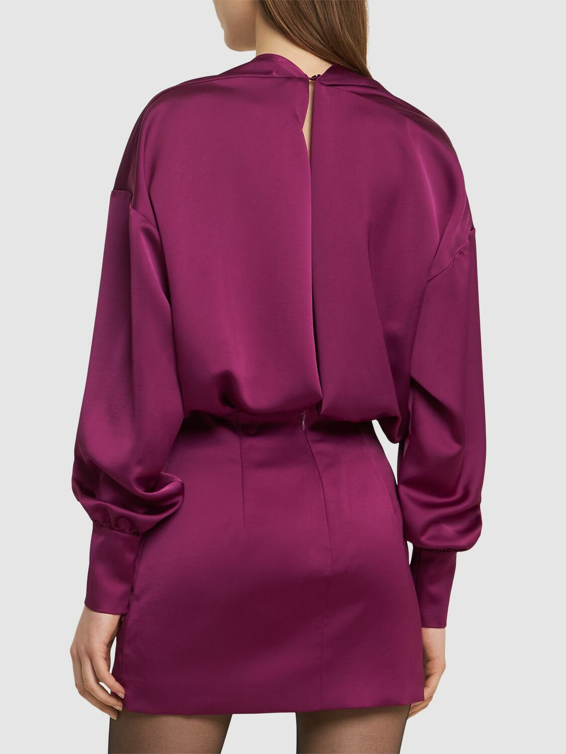chinese dress ladies Short Ruffle Long Sleeve Mini Dress – The Dress Outlet main image 0