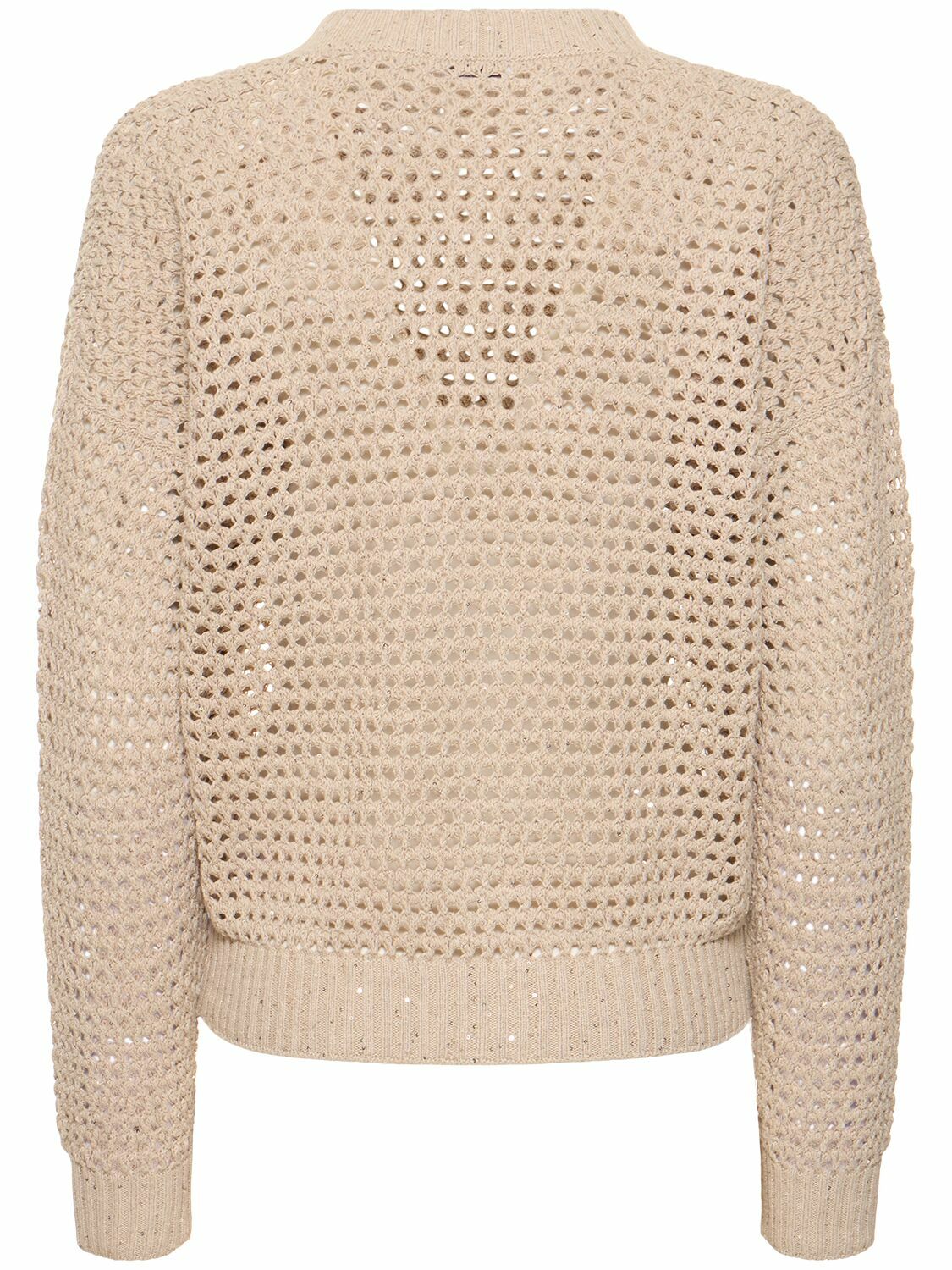 BRUNELLO CUCINELLI - Open Knit Cotton Blend Cardigan