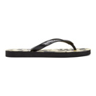 Versace Jeans Couture Black and Gold Baroque Logo Flip Flops