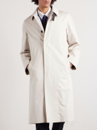 TOM FORD - Leather-Trimmed Cotton and Silk-Blend Overcoat - Neutrals