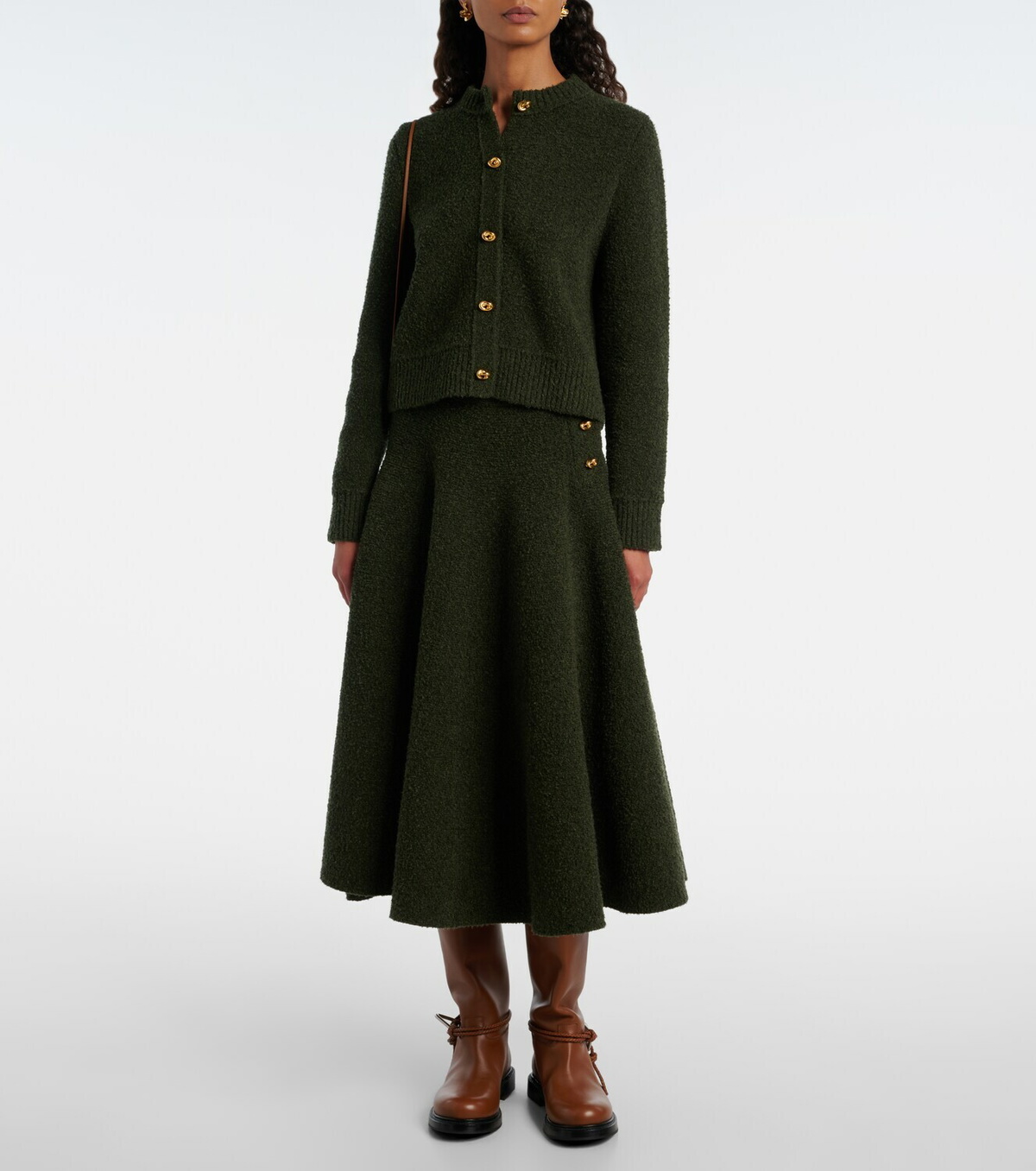 Bottega Veneta Knot bouclé midi skirt