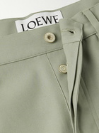 Loewe - Straight-Leg Cotton-Gabardine Trousers - Green