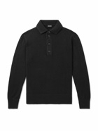 Zegna - Slim-Fit Wool and Cashmere-Blend Polo Shirt - Blue