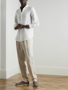 Boglioli - Straight-Leg Pleated Linen Trousers - Neutrals