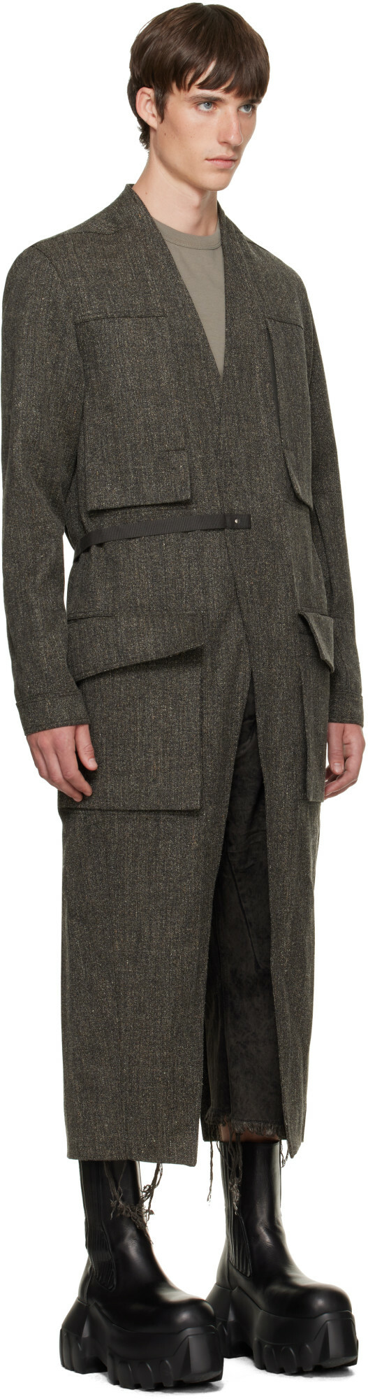 Rick Owens Brown Tower Lab Coat