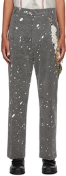 Song for the Mute Grey Denim Loose Pleated Trousers