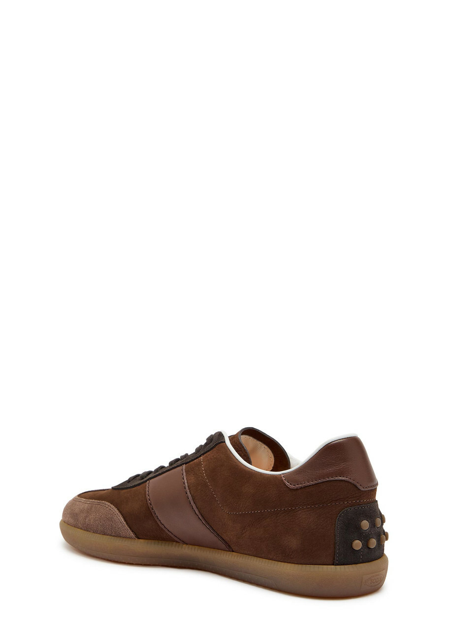 Tods Panelled Nubuck Sneakers Brown