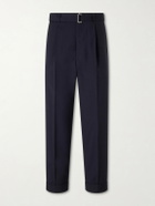 Officine Générale - Hugo Straight-Leg Pleated Virgin Wool Trousers - Blue
