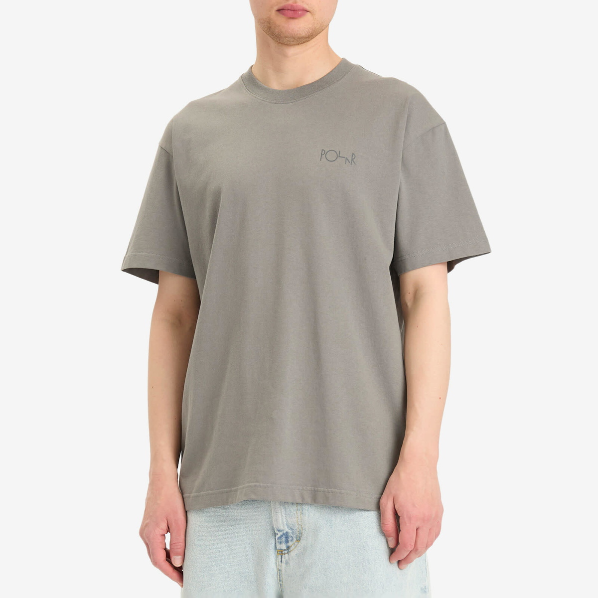 Polar Skate Co. Men's Stroke Logo Contrast T-Shirt in Grey