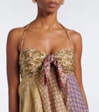 Zimmermann Fairlight patchwork silk midi dress