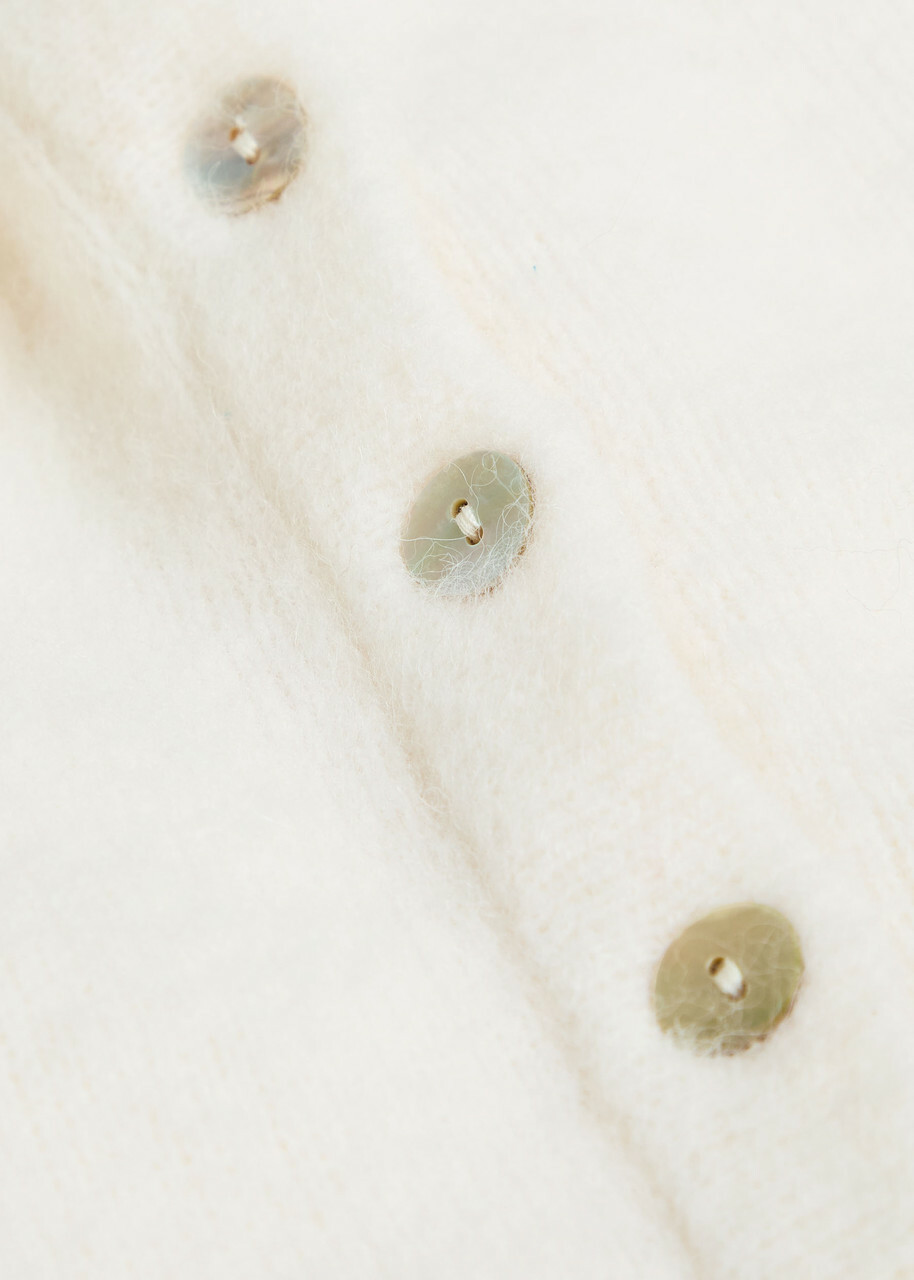 American Vintage Vitow Brushed Knit Cardigan White