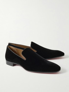 Christian Louboutin - Dandelion Grosgrain-Trimmed Velvet Loafers - Black