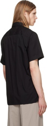 Hugo Black Stretch Cotton Logo Patch Shirt