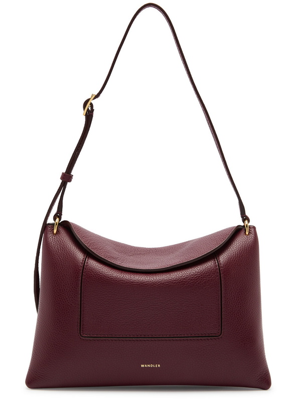 Photo: Wandler Penelope Slouch Leather Cross-body bag - Burgundy - One Size