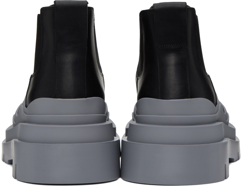 Bottega Veneta Black & Gray Tire Chelsea Boots Bottega Veneta